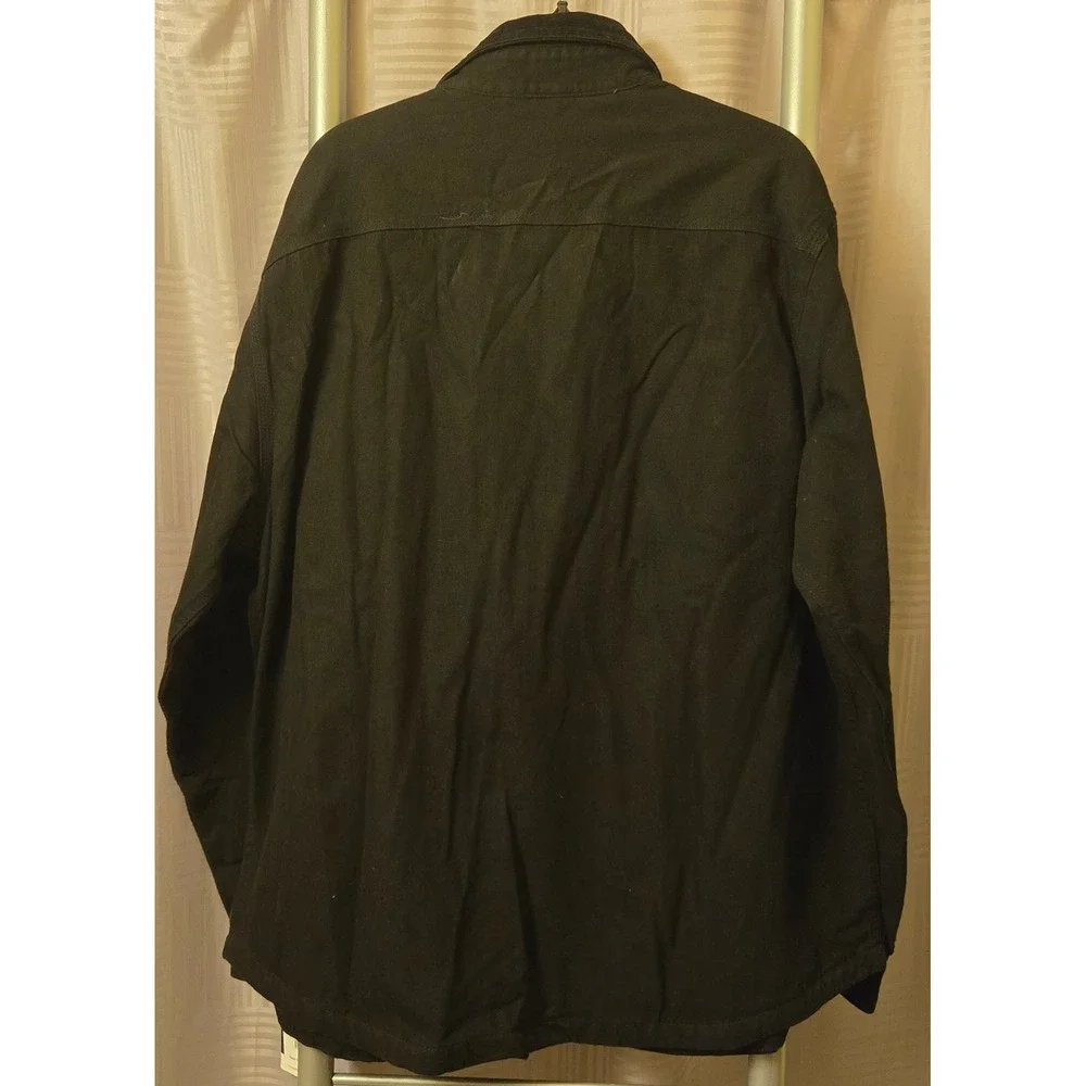 Chaps Mens XL Black Seacoast Wash Plaid Lined Corduroy Collar Shirt Jacket NWT